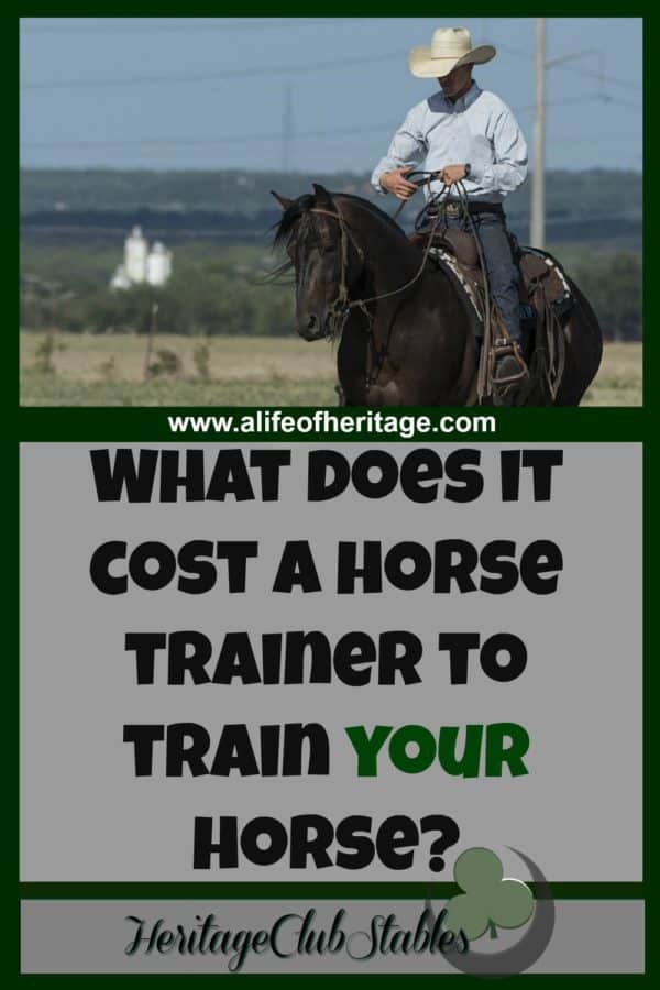 What does it cost a horse trainer to train your horse? HCS