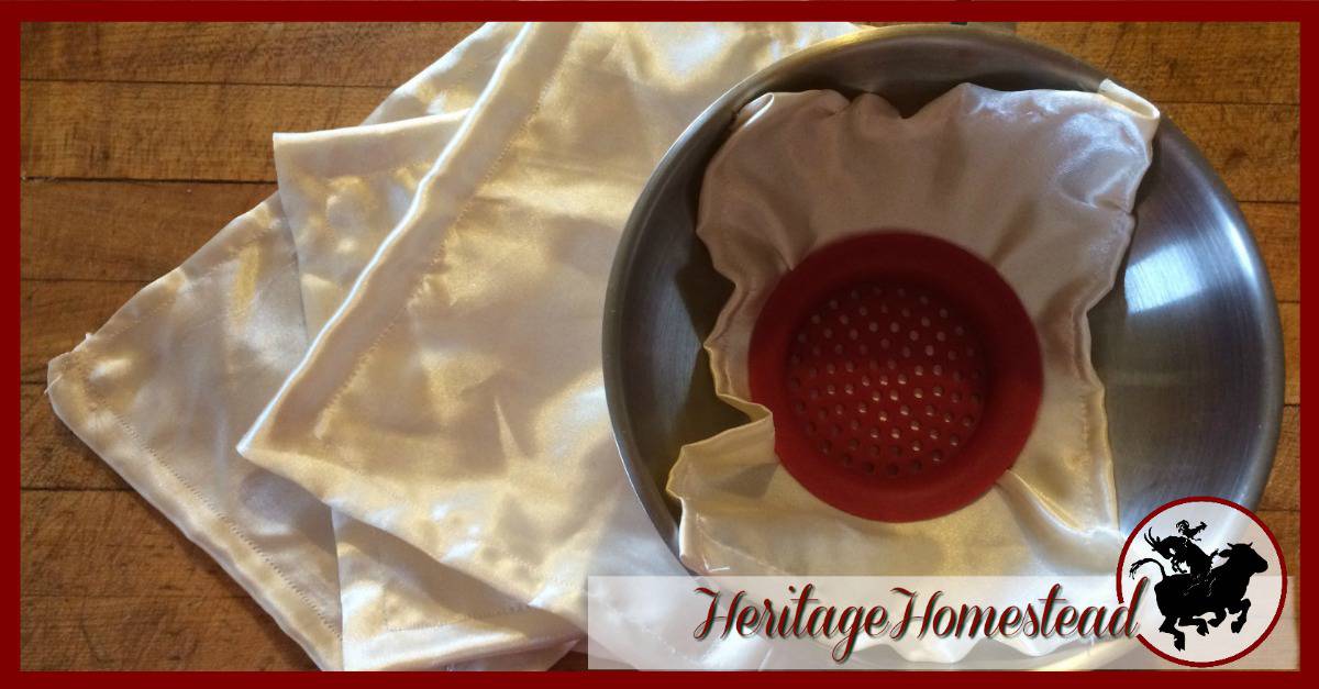 Homemade Milk Filters Using a Bed Skirt Reusable makes sense!